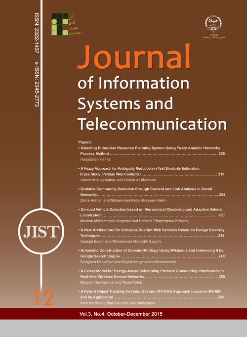 Information Systems and Telecommunication - Volume:3 Issue: 4, Oct -Dec 2015