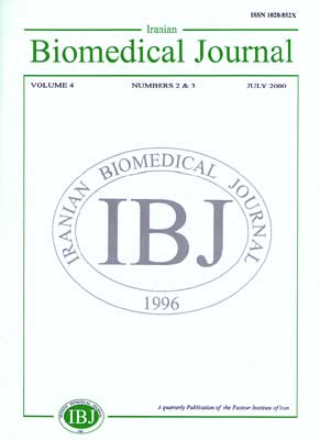 Iranian Biomedical Journal - Volume:4 Issue: 2, Jul 2000