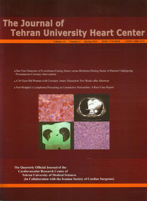 Tehran University Heart Center - Volume:11 Issue: 2, Apr 2016