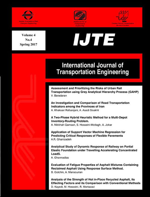 Transportation Engineering - Volume:4 Issue: 4, Spring 2017