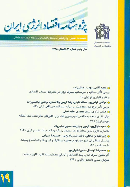 پژوهشنامه اقتصاد انرژی ایران - پیاپی 19 (تابستان 1395)