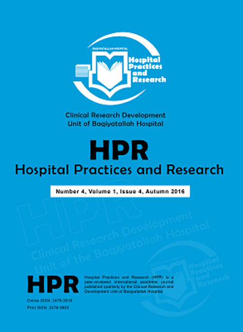 Hospital Practices and Research - Volume:1 Issue: 2, Spring 2016