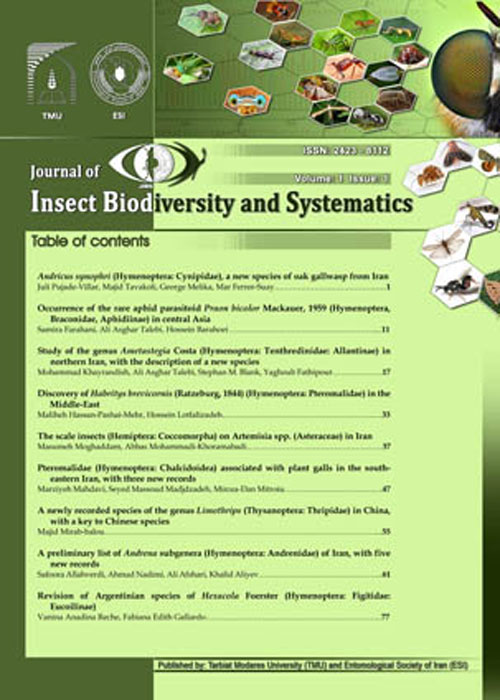 Insect Biodiversity and Systematics - Volume:3 Issue: 3, Sep 2017