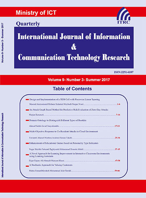 Information and Communication Technology Research - Volume:9 Issue: 3, Summer 2017