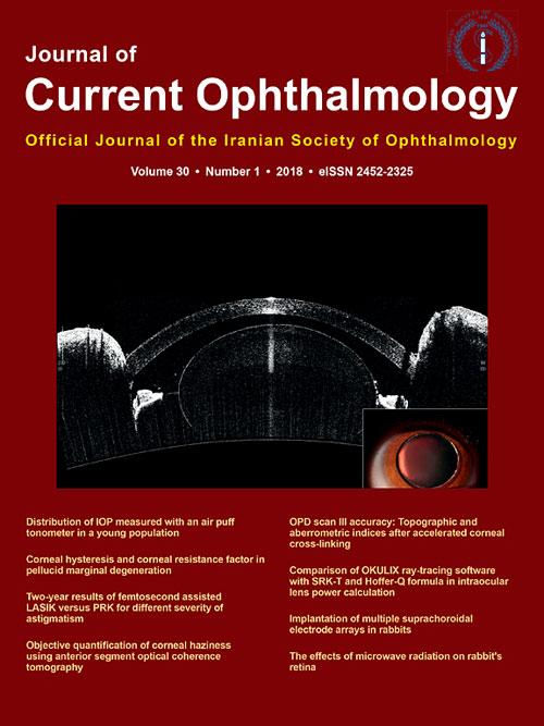 Current Ophthalmology - Volume:30 Issue: 1, Mar 2018