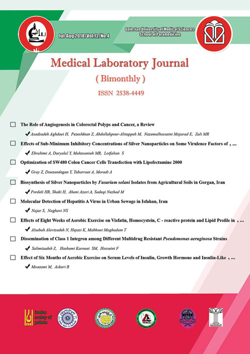 Medical Laboratory Journal - Volume:12 Issue: 4, Jul-Aug 2018