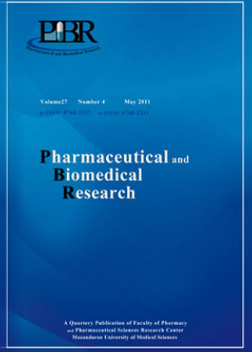 Pharmaceutical and Biomedical Research - Volume:4 Issue: 2, Jun 2018