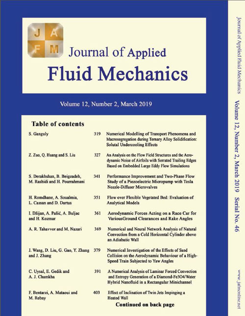 Applied Fluid Mechanics - Volume:12 Issue: 2, Mar-Apr 2019