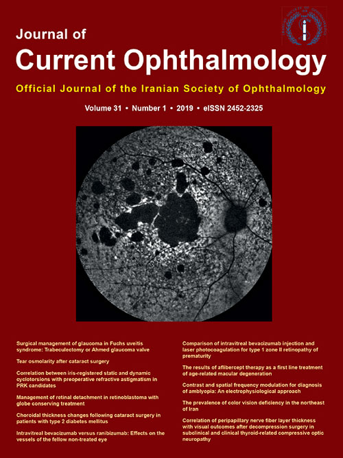 Current Ophthalmology - Volume:31 Issue: 1, Mar 2019