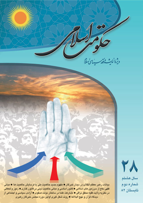 حکومت اسلامی - سال هشتم شماره 2 (پیاپی 28، تابستان 1382)