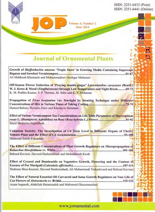 Ornamental Plants - Volume:10 Issue: 2, Spring 2020