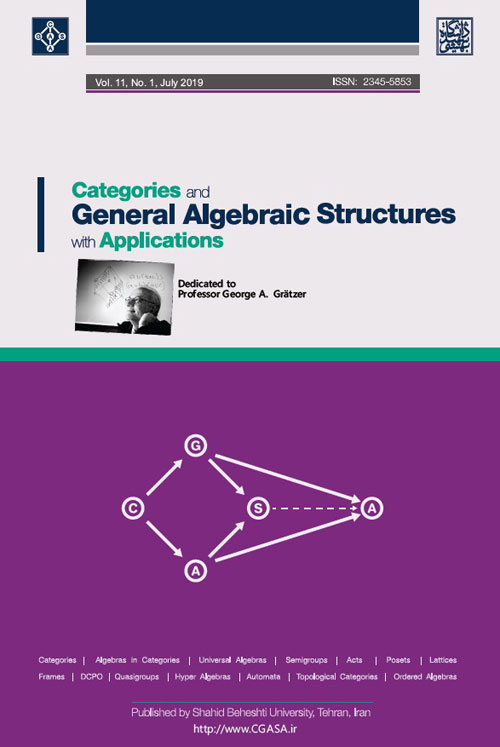 Categories and General Algebraic Structures with Applications - Volume:13 Issue: 1, Jul 2020