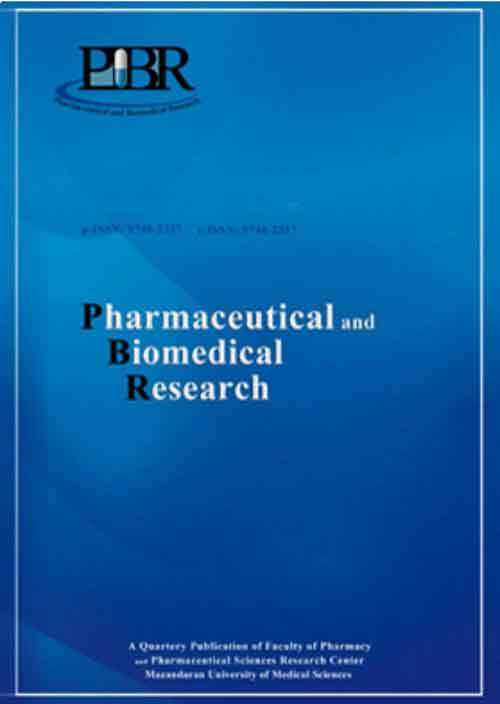 Pharmaceutical and Biomedical Research - Volume:7 Issue: 3, Sep 2021