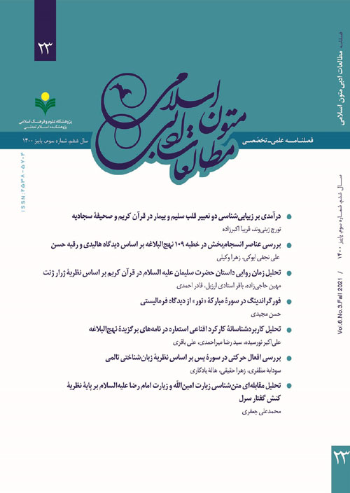 مطالعات ادبی متون اسلامی - پیاپی 23 (پاییز 1401)