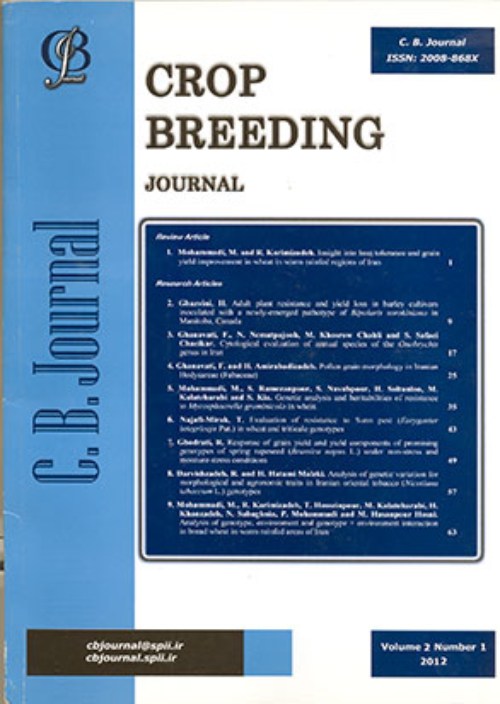 Crop Breeding Journal - Volume:11 Issue: 2, Winter-Spring 2021
