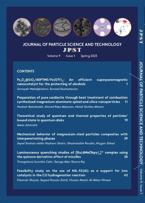 Particle Science and Technology - Volume:9 Issue: 1, Spring 2023