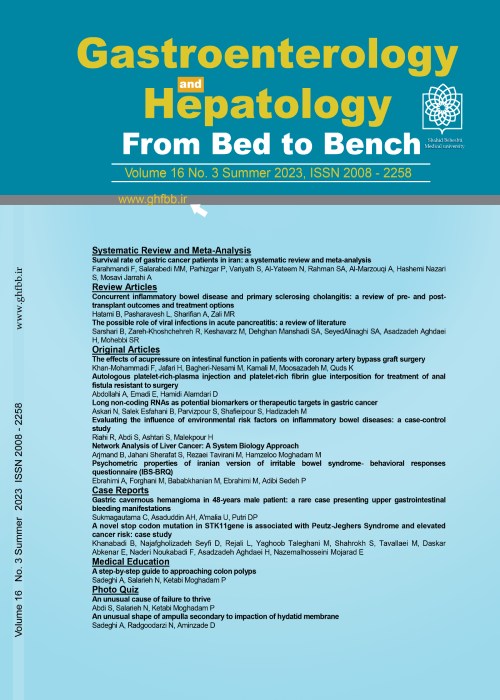 Gastroenterology and Hepatology From Bed to Bench Journal - Volume:17 Issue: 1, Winter 2024