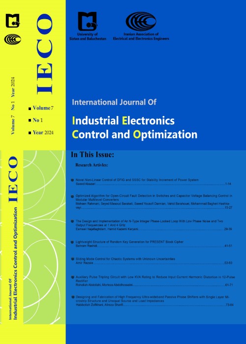 Industrial Electronics, Control and Optimization - Volume:7 Issue: 1, Winter 2024