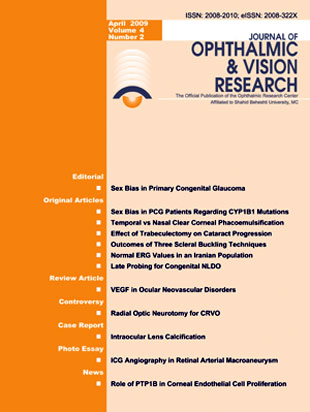 Ophthalmic and Vision Research - Volume:4 Issue: 2, Apr-Jun 2009