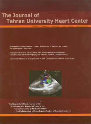 Tehran University Heart Center - Volume:5 Issue: 2, Apr 2010