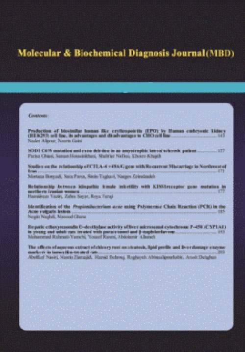 Molecular and Biochemical Diagnosis - Volume:2 Issue: 1, Winter 2016