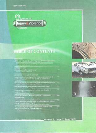 Injury and Violence Research - Volume:1 Issue: 1, Jul 2009