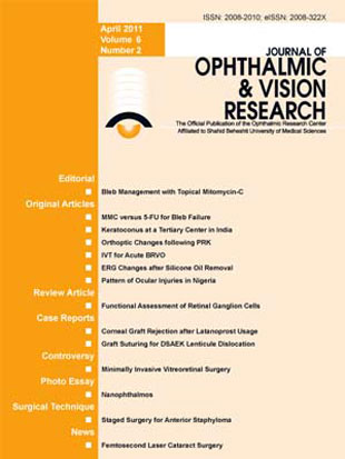 Ophthalmic and Vision Research - Volume:6 Issue: 2, Apr-Jun 2011