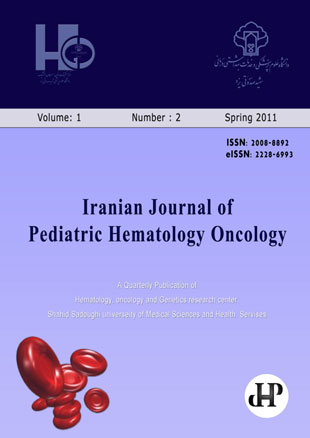 Pediatric Hematology and Oncology - Volume:1 Issue: 2, Spring 2011