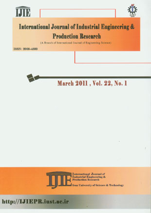 Industrial Engineering and Productional Research - Volume:22 Issue: 1, Mar 011