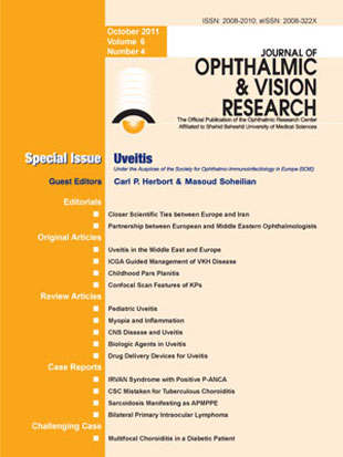 Ophthalmic and Vision Research - Volume:6 Issue: 4, Oct-Dec 2011