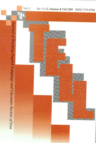 Teaching English Language - Volume:3 Issue: 11, Summer and Autumn 2009