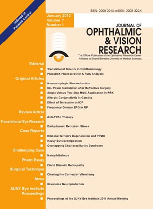 Ophthalmic and Vision Research - Volume:7 Issue: 1, Jan-Mar 2012