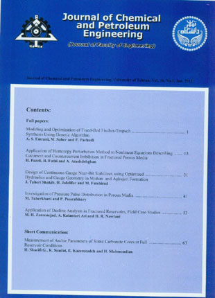 Chemical and Petroleum Engineering - Volume:46 Issue: 1, Jun 2012