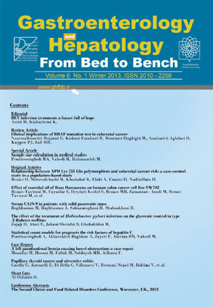 Gastroenterology and Hepatology From Bed to Bench Journal - Volume:6 Issue: 1, Winter 2013