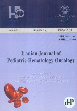 Pediatric Hematology and Oncology - Volume:3 Issue: 2, Spring 2013