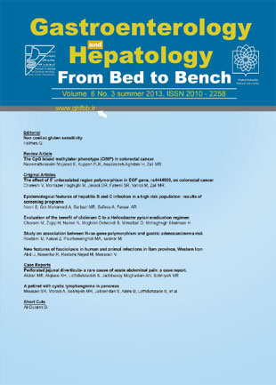 Gastroenterology and Hepatology From Bed to Bench Journal - Volume:6 Issue: 3, Summer 2013