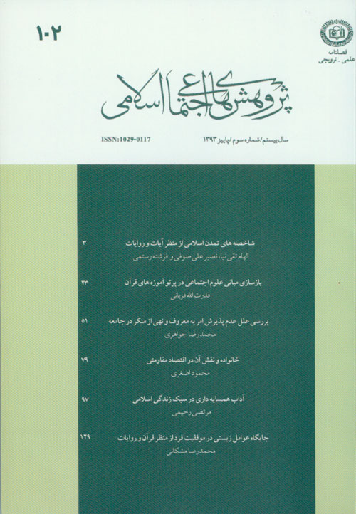 پژوهش های اجتماعی اسلامی - سال بیستم شماره 3 (پاییز 1393)