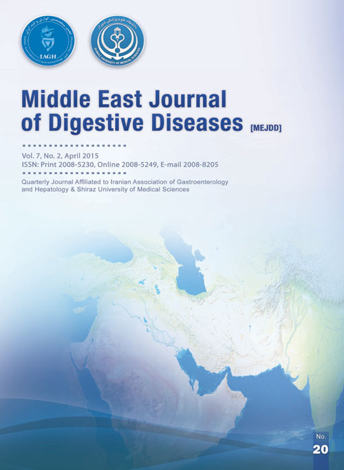 Middle East Journal of Digestive Diseases - Volume:7 Issue: 2, Apr 2015