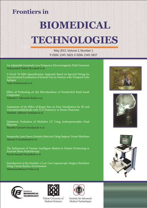 Frontiers in Biomedical Technologies - Volume:2 Issue: 1, Winter 2015