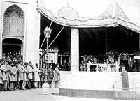 مراسم سلام نوروزی با حضور ناصرالدین شاه در کاخ گلستان
