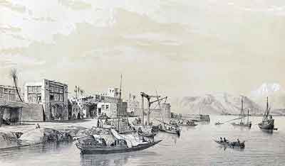 بوشهر/ طرحی از اوژن فلاندن- 1840