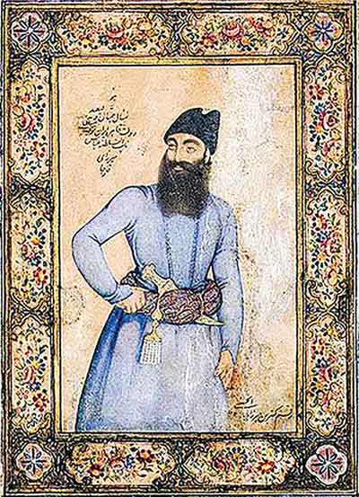طرحی از سیمای عباس میرزا- اثر میرزابابا حسینی 1218 هجری خورشیدی