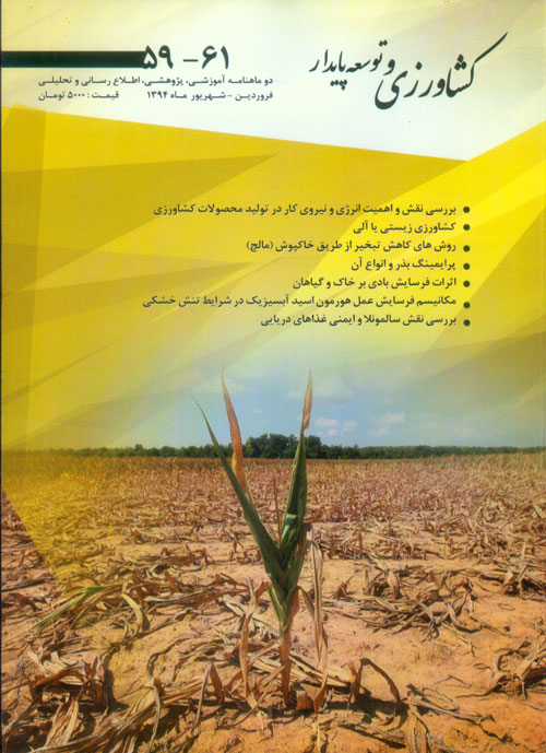 کشاورزی و توسعه پایدار - پیاپی 59-61 (فروردین - شهریور 1394)