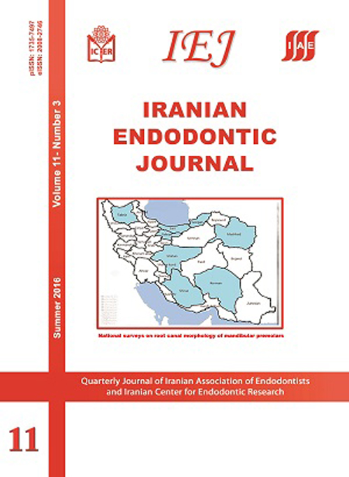 Iranian Endodontic Journal - Volume:11 Issue: 3, Summer 2016