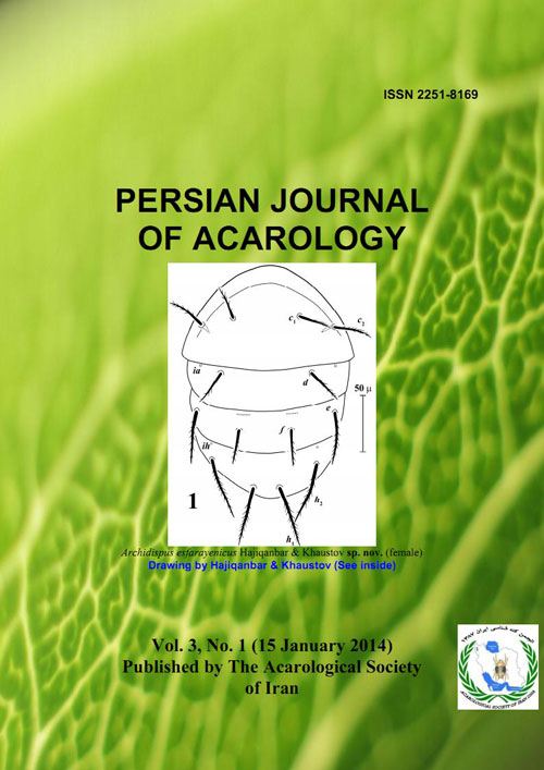 Persian Journal of Acarology - Volume:3 Issue: 1, Winter 2014