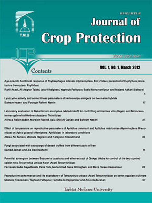 Crop Protection - Volume:6 Issue: 1, Mar 2017