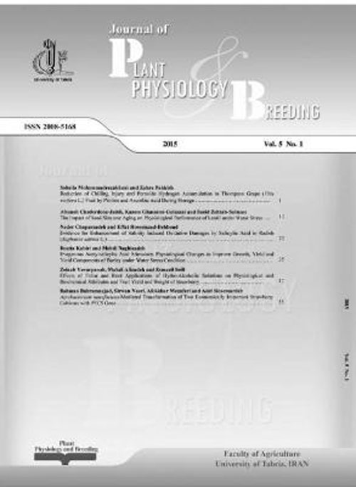 Plant Physiology and Breeding - Volume:6 Issue: 2, Summer-Autumn 2016