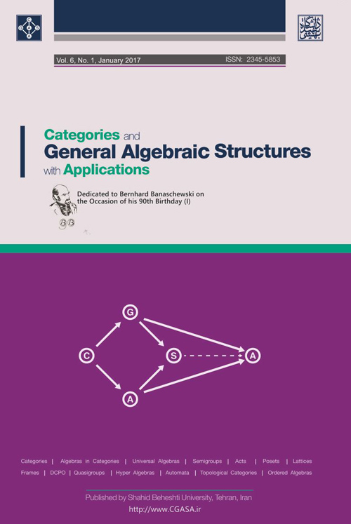 Categories and General Algebraic Structures with Applications - Volume:6 Issue: 1, Jan 2017