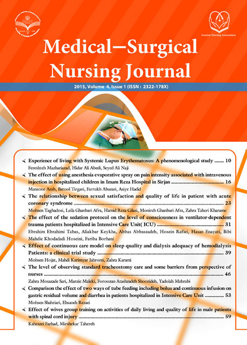 Medical - Surgical Nursing - Volume:6 Issue: 1, May 2017