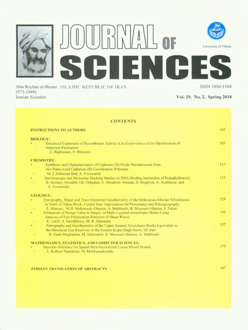 Sciences, Islamic Republic of Iran - Volume:29 Issue: 2, Spring 2018